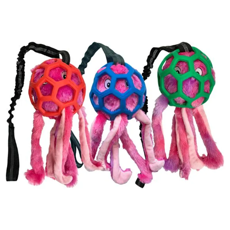 Hem and Boo Octopus Holey Ball Dog Toy - Mixed Colours